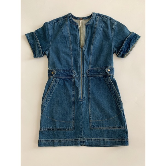 free people dream on denim mini dress